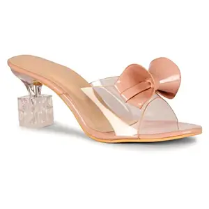 Ishransh High Heel Fashion Sandals for Girls and Women (529 Peach 8UK)