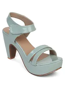 Elle Women's Heel Sandals, Green, 3