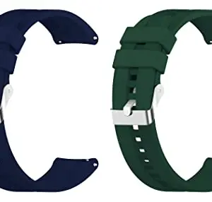 ACM Pack of 2 Watch Strap Silicone Belt compatible with Cellecor Twist M6 Smartwatch Classic Band (Dark Blue/Green)