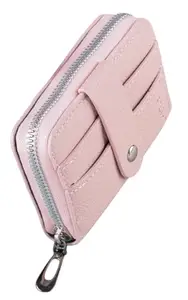 Kesariya Fashion Credit/Debit/ATM/Visiting/Business Zipper Card Holder Case Wallet for Gift Men & Women with Money Coin Purse(Pink)