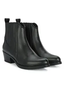 Delize Black women vegan leather Ankle boots 61962A-40