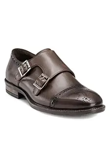 TEAKWOOD LEATHERS Genuine_ Leather Monk -Shoes_Size 43 Red