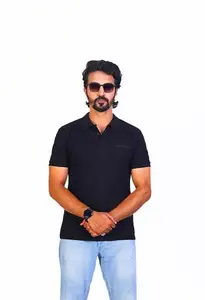 COCKTAIL FASHION Men's Black Polo T-Shirt with Cocktail Embroidery (38)
