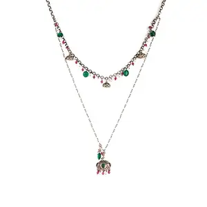 Shaya by CaratLane Feeling Azhagu Oxidised Necklace in 925 Silver