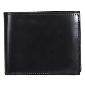 Leatherman Fashion LMN Genuine Leather Solid Black Unisex Wallet(12 Card Slot)