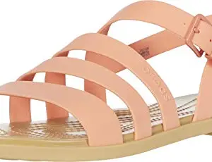 crocs Women's Grapefruit/Tan Fashion Sandals-8 UK (41.5 EU) (10 US) (206107-82R)