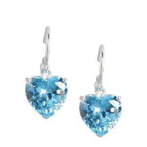 ZAVYA 925 Sterling Silver Heart Wrapped Blue Color Fish Hook Earrings | With Certificate of Authenticity and 925 Hallmark