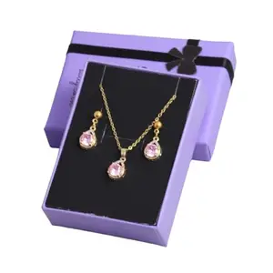 SALTY Fashion Necklace & Earrings Set for Women & Girls | 18k Gold Plated | Jewellery Box | Birthday Gift | Valentine Day Gift for Girlfriend & Wife