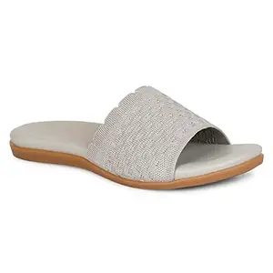 YALA Women Binny2 Grey Slip on Flats & Sandals