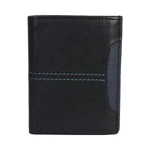 Leatherman Fashion LMN Genuine Leather Black Men's Wallet (6 Card Slots and 3 Pockets)