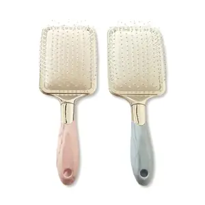 TIAMO Paddle Flat Plastic hairbrush set of 2 for women and men with air cushioning for daily hair grooming