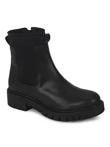 TRUFFLE COLLECTION Women's ST-1249 Black PU Boots - UK 3