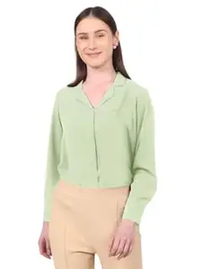 MISS WEARS Women's Regular Fit Cotton Blend Long Sleeves Opaque Shirt Style Top