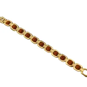 Shiv Rudraksh gold plated bracelet for mens and womens