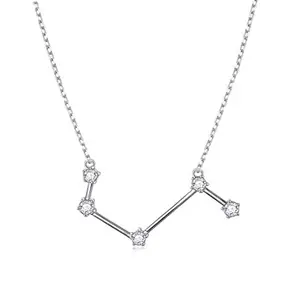Clara 925 Aries Sterling Silver Horoscope Astrology Star Constellation Zodiac Sign Pendant With Chain Birthday Gift for Women and Girls