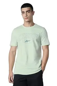 Reebok Men's Cotton Casual T-Shirt - Soft Breathable Regular Fit Half Sleeve Cotton Tee | Round Neck Tshirt for Men