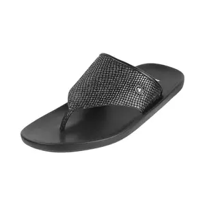 Mochi Men Black Synthetic Leather Flat Chappal UK/7 EU/41 (16-663)