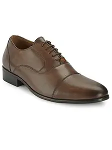 TEAKWOOD LEATHERS Teakwood Genuine Leather Formal Oxford Office Shoes for Mens(Brown)