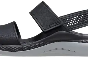 crocs womens LiteRide Sandal Black/Light Grey Sandal - 6 UK (W8) (206711-02G)