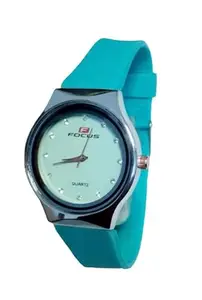 Focus Silicone Quartz Fashion Analogue Watches for Women and Girls (Turquoise)