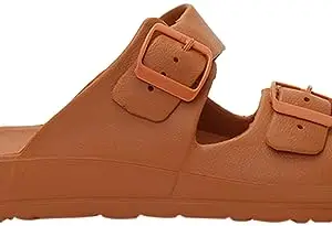 Max Men Wash and Wear Buckle Slide Sandals,ORANGE,41