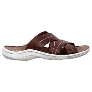 Clarks Men's Rembo Slide Brown Leather Sandals-9 UK (9.12615E+13)