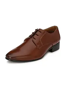 HiREL'S Men Brown Stylish Derby Shoes 8