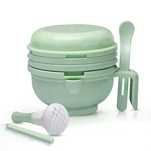 LuvLap 9 in 1 Baby Food Masher Mill, Food Grinder Cum Processor, with Multifunction Textured Mashing & Filtering Plates, with Serving Bowl (Light Green) price in India.