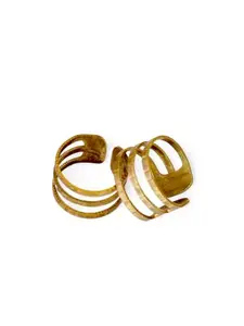 Gold Nera Simple Brass Oxidised Toe Ring Design Textured Spiral Antique Finish Toe Band for Girls Women