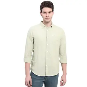 Lee Men's Regular Fit Shirt (LMSH004165_Olive Green