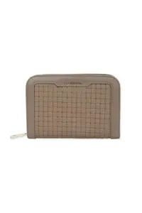 Van Heusen Women Leather Brown Solid Casual Wallets