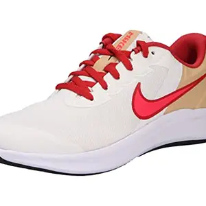 Nike Star Runner 3 (GS)-SAIL/Bright Crimson-Sesame-RED CLAY-DA2776-101-5.5UK