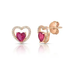 Zavya 925 Sterling Silver Heart Rose Gold Plated Earrings | Gifts For Women And Girls | With Certificate of Authenticity and 925 Hallmark