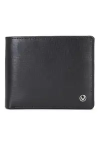 Allen Solly Men Black Textured Genuine Leather Wallet