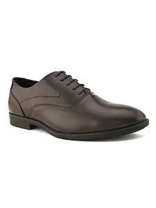 Alberto Moreno Brown Faux Leather Formal Oxford Shoes for Men