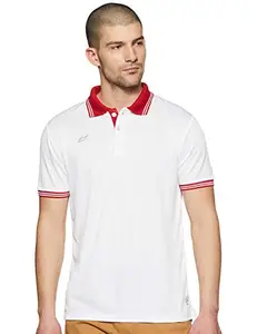 Nivia 2290-1 Quench-1 Polyester Polo T-Shirt, Small (White/Red)