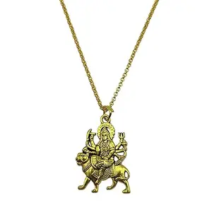 Digital Dress Room Short Mangalsutra Stylish New Gold Plated Necklace Simple Mangalsutra Maharashtrian Tanmaniya Laxmi Pendant Single Line Gold & Black Beads Chain Designs For Women (18 Inches)