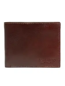 TEAKWOOD LEATHERS Men's Solid Dark Brown Leather Bi-Fold Wallet | T_WLT_CLE202_DB