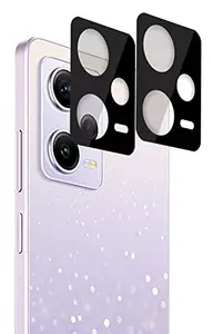 Generic spaziogold Compatible with Redmi Note 12 Pro 5G Black Back Camera Lens Protector Tempered Glass - Full Camera Coverage with Easy Installation Kit (Redmi Note 12 Pro 5G, Camera Lens) Pack of 2