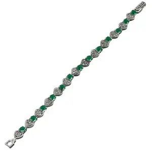 Lovemi Movements Pure Sterling Silver 925 Green Stone Bracelet for women and Girls