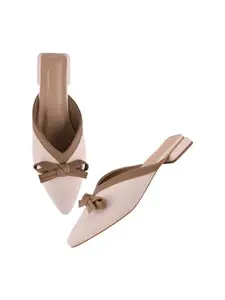 The White Pole Mules Stylish Attractive Casual Ethnic Comfortable Fahsion Flat Mules Bellies Sandal For Women's & Girl's