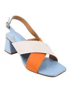 Shoetopia Women's Casual Comfortable Fashion Heel Sandal,Blue,EU37