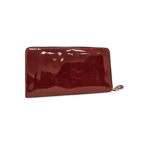 Lamek Leather Mehroon Wallet for Women