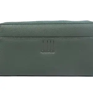 DUBHI Leather Ladies Wallet - Brown - 14 Card Slots - RFID Protection - 3 ID Card Slots - Women's Wallet - Button Closure -Hand Wallet - Daily Use, Money Purse