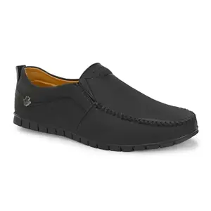 Centrino Slip-On Men's Formal Shoe | Stylish with Soft Cushioned Insole | Sleek Slip-On Design for Formal Look | Durable with Anti-Skid Sole | Ideal for Office Wear 9291-1 Black