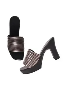 TRYME Casual and Classy Block Heel Light Weight Comfortable & Attractive Party Chunky High Heel for Girls & Women Black