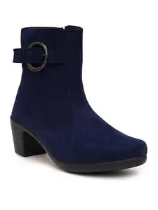 Planet Walk Navy Round Toe Slip-On Chelsea Boots For Women's & Girl's