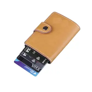 Kesariya Fashion Anti-Theft RFID Wallet Credit Card Wallet Card & Id Cases Purse Money Cash Holder - Brown, 9.5 X 6.2 Cm, 9.5 X 6.2 Cm(Tan)