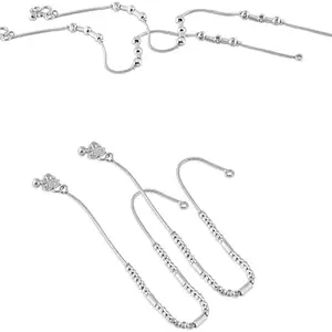 Heer Collection Traditional Jewellery For All Occassions Anklets Payal Pair for Women/Girls Alloy Anklet - Bzr_Combo Payal-109 & 114 (1-Pair Each)