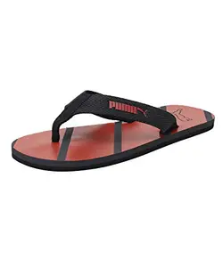 Puma Unisex Adult Ozone Comfort Black-Pureed Pumpkin Flip Flop-3 Kids UK (38030102)